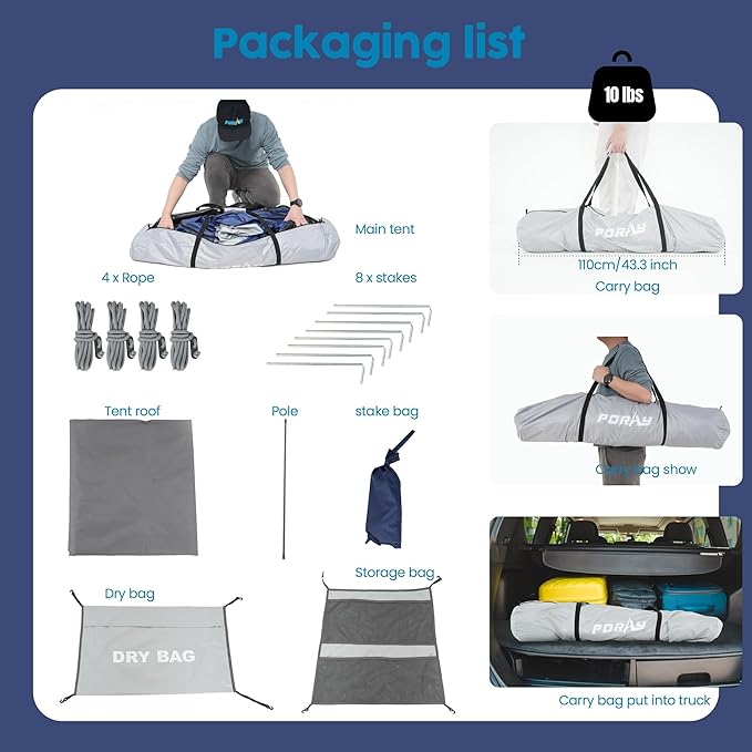 Camping Shower Tent Deluxe Changing Room Easy Set Up Privacy Shelter,Large Toilet Tent with Floor