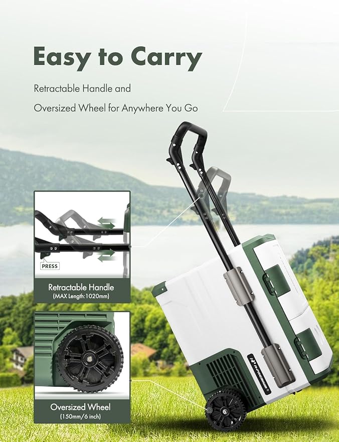 A-Premium 12 Volt Refrigerator 48QT/45.6L Portable Car Fridge Cooler, -4°F~68°F Separated Zone
