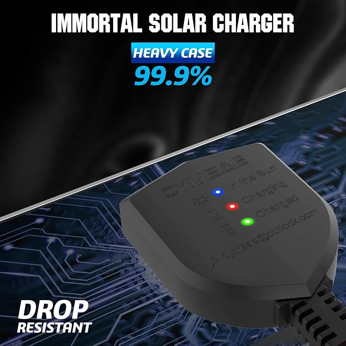 OYMSAE 12V Solar Battery Charger ，5W Waterproof Solar Battery Maintainer,Portable Solar Panel