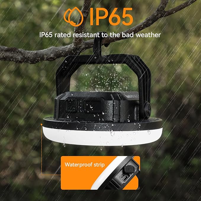 VAVOFO 30W 3000LM LED Camping Lantern Rechargeable, 3 Lighting Modes, 7200mAh Power Bank,IP65