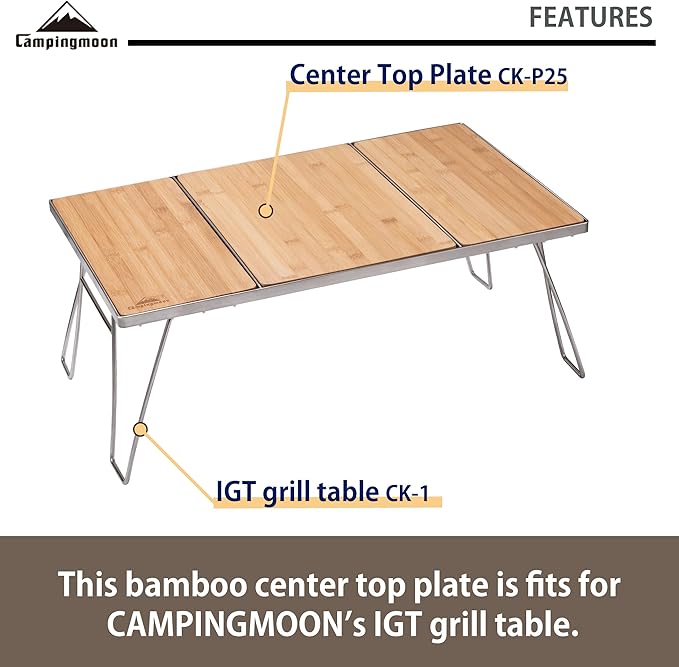camping moon IGT Top Board Bridge Table Bamboo Center Plate CK-P25