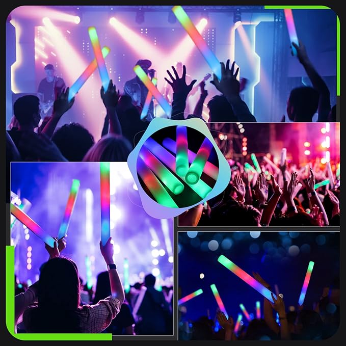 205 PCS Foam Glow Sticks, Glow Sticks Bulk Party Pack, Glow In Tthe Dark Party Supplies, Glow Foam