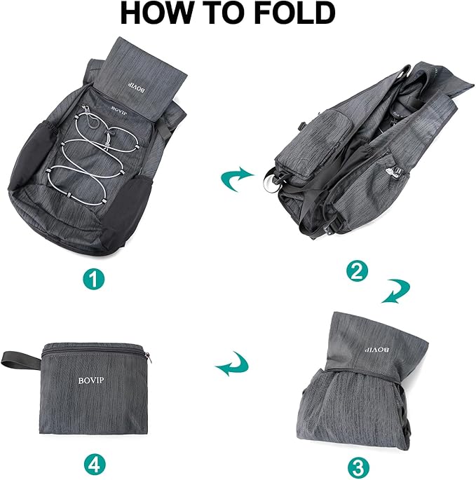 BOVIP 20L Hiking Backpack Lightweight Packable Hiking Daypack Small Travel Outdoor Foldable
