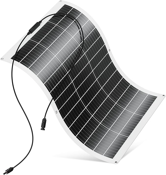 100W Flexible Solar Panel, 12V Monocrystalline Lightweight High Efficiency Bendable Mountable for