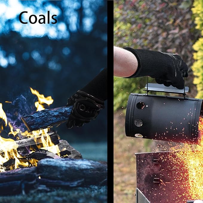 BBQ Grill Gloves Kit, 1472°F Heat Resistant BBQ Gloves, Meat Shredder Claws & Silicone Basting