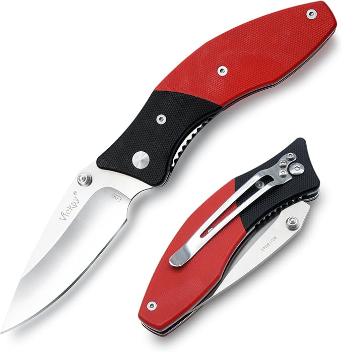 Vickay Pocket Knife, Folding Knife with Clip, EDC Knife for Men & Women, 3in 8Cr13MoV Stainless