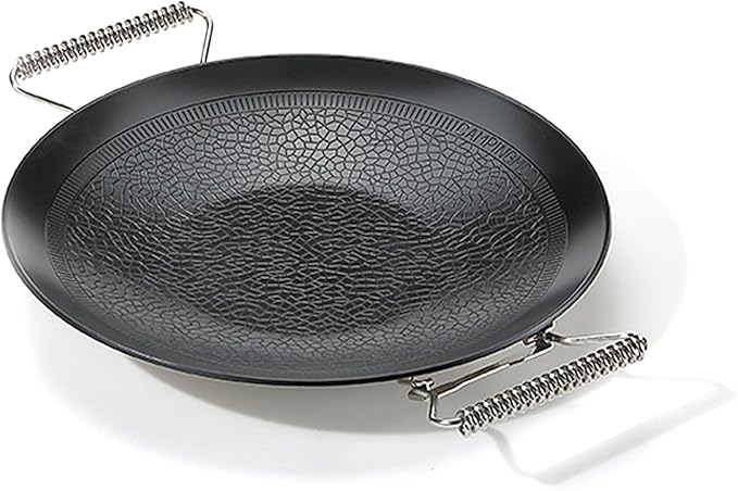 camping moon BBQ Grill Pan Dia 12.8-inch Round Griddle 3-Ply Composite Steel Nonstick Foldable