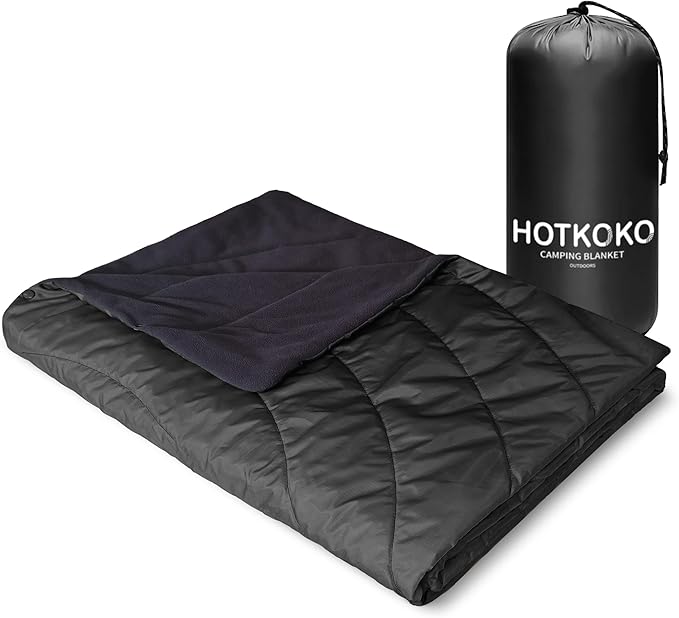 Waterproof Stadium Blanket, Fleece Camping Blanket Soft Warm Wearable Camp Blanket for Outdoor
