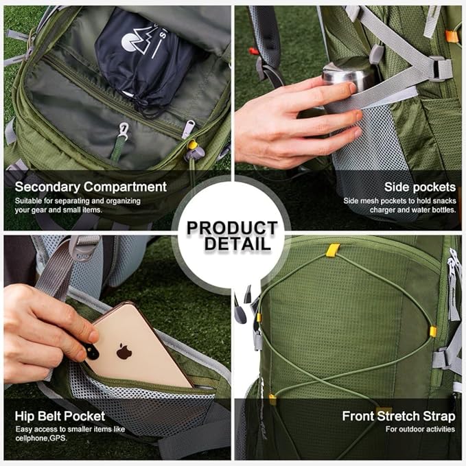 MOUNTAINTOP 25L/40L Hiking Backpack,Lightweight Travel Backpack for Men Women Outdoor Backpacking