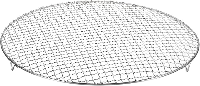 HARFINGTON Round Cooking Rack 15.9-inch Stainless Steel Cross Wire Barbecue Grill Net with 20mm