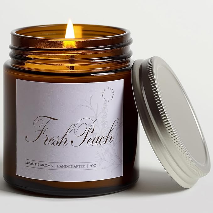 MOASITN Fresh Peach Scented Candles for Home|Sweet Orange,Peach,Floral Scented Soy Candle|
