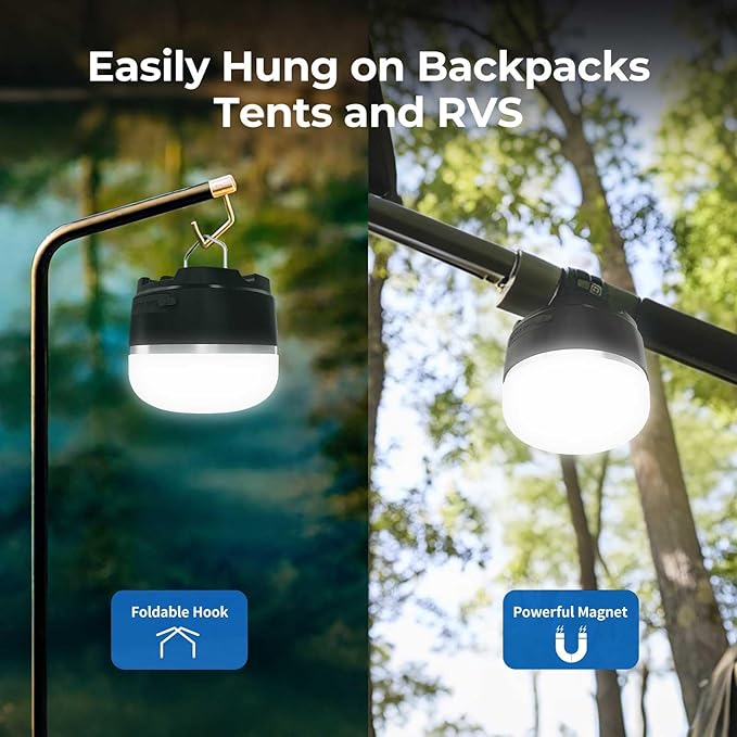 1000LM Camping Lantern Rechargeable, 11 Light Modes with RGB Color Changing Camping Lights
