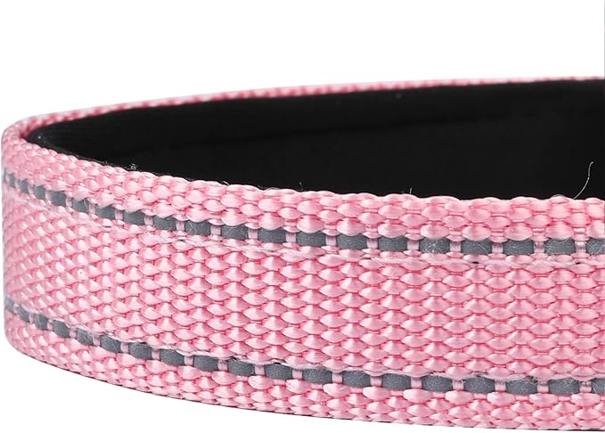 Reflective Dog Collar, Adjustable Soft Neoprene Padded Nylon Pet Collars with Buckle for Puppy and