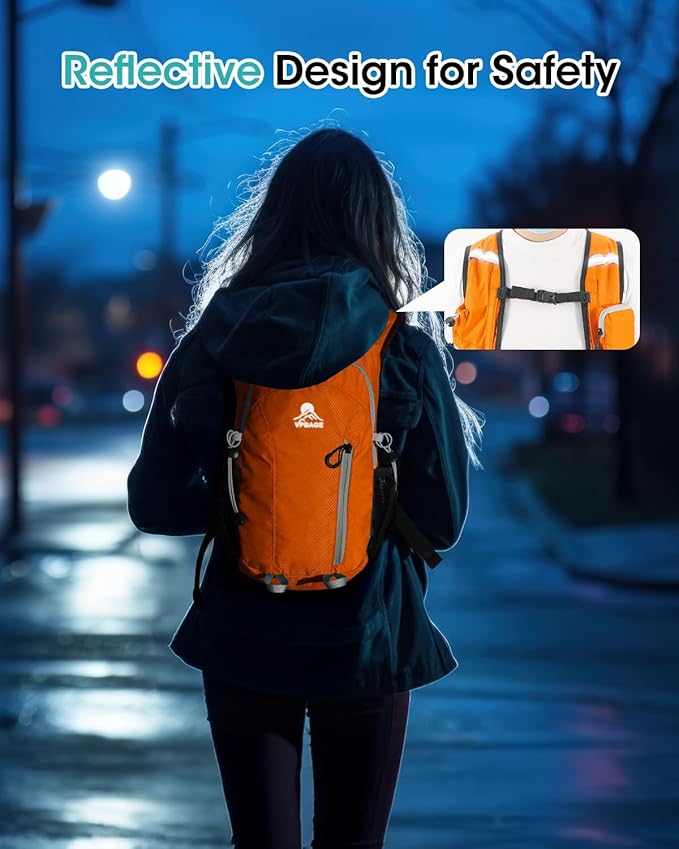 Small Hiking Backpack with Front Phone Holder, Packable Back pack with Chest and Waist Strap