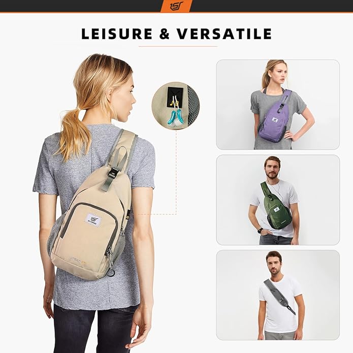 SKYSPER Sling Bag RFID Crossbody Sling Backpack Cross Body Shoulder Bag Travel Hiking Daypack for