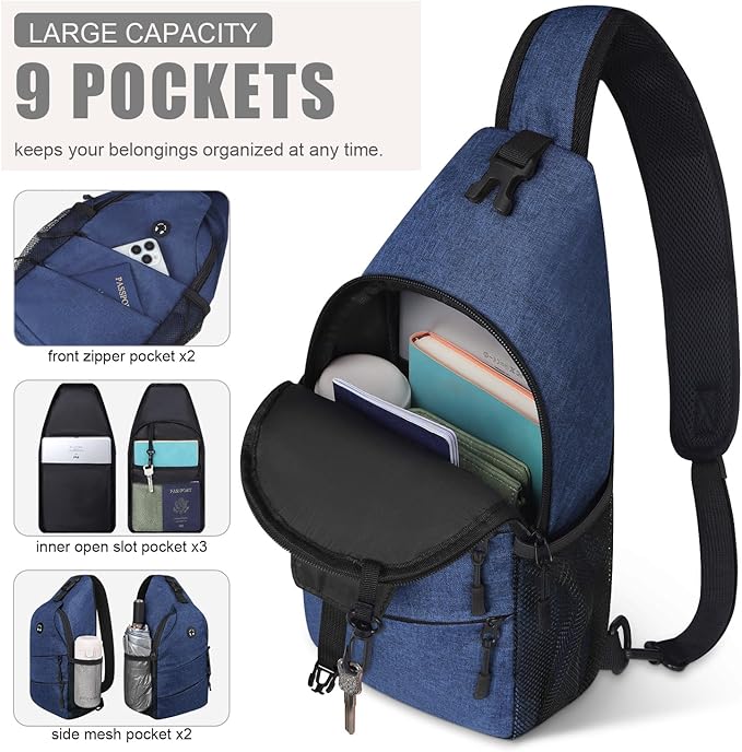 Crossbody Bags for Women Men Trendy Sling Bag Bakpack Casual Chest Bag with Convertible Shoulder