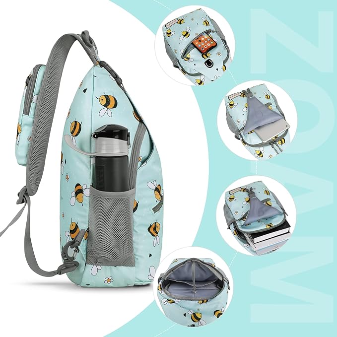 ZOMAKE Sling Bag,Small Crossbody Sling Backpack,Water Resistant Shoulder Daypack for Travel,Anti