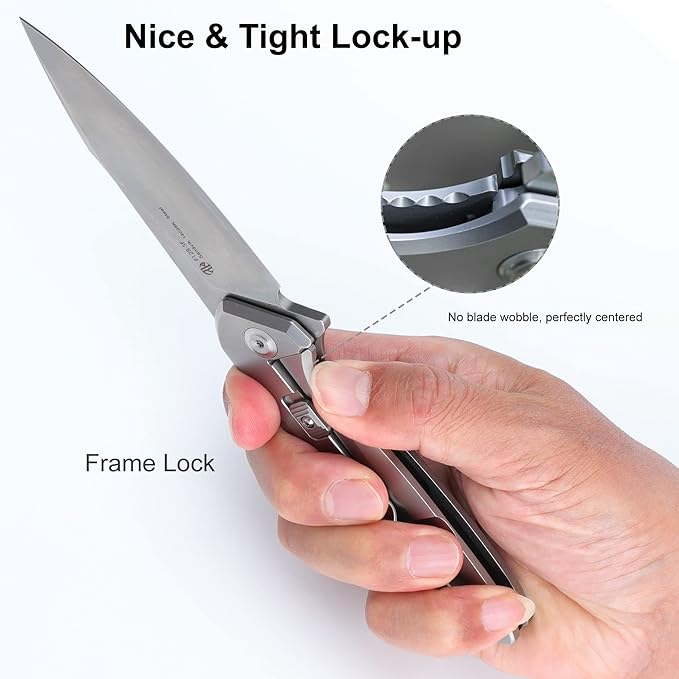 Ruike Pocket Camping Folding Knife,14c28n,Frame Lock,Ball Bearing,Flipper Fast Opening,Harnd 3.66"