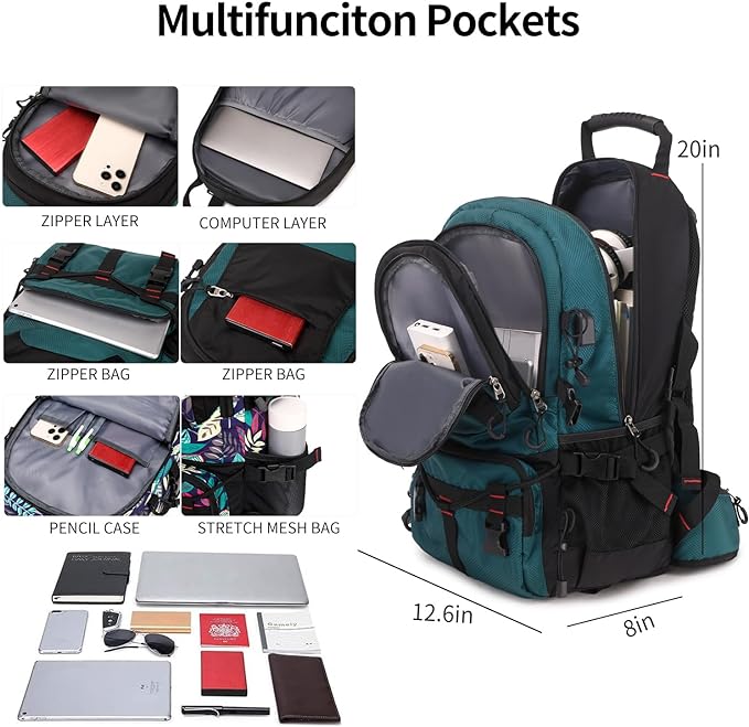 Nerlion 40L Hiking Backpack Travel Backpack for Men Women Camping Waterproof Outdoor Hiking Daypack