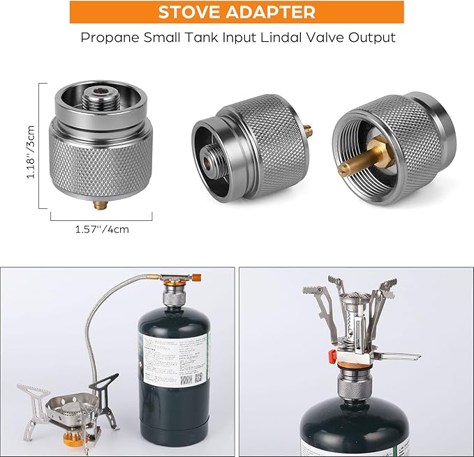 Odoland 3500W/6800W Windproof Camp Stove Camping Gas Stove with Fuel Canister Adapter, Piezo