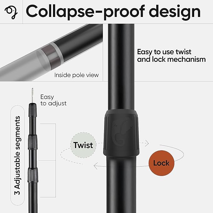 Green Elephant Camping Tarp Poles - Adjustable Aluminum Telescoping Tent Poles for Tarps, Canopy &