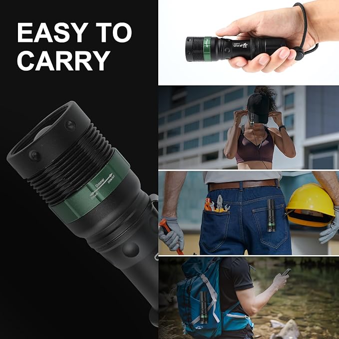 ULTRAFIRE 2pc 11-Inch Signal Traffic Wand Safty LED Flashlight 250 Lumen, Red Flashing Mode, Wrist