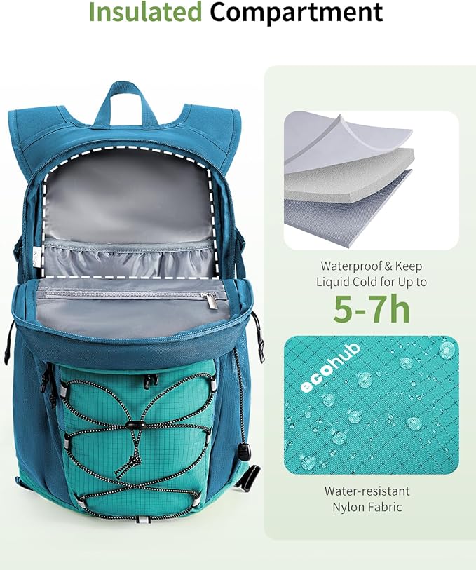 ECOHUB Hydration Backpack for Men Women, 20L Lightweight Hiking Daypack Cycling Backpack with 2L