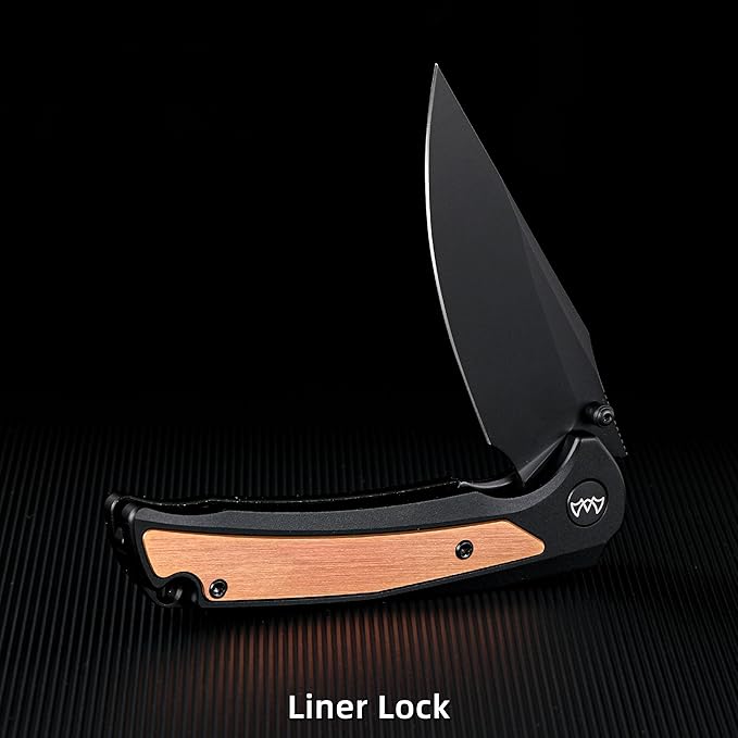EDC Pocket Knife, 3.6" 14C28N Aluminium With Steel Inlay Handle, Folding Knife for Camping Hiking