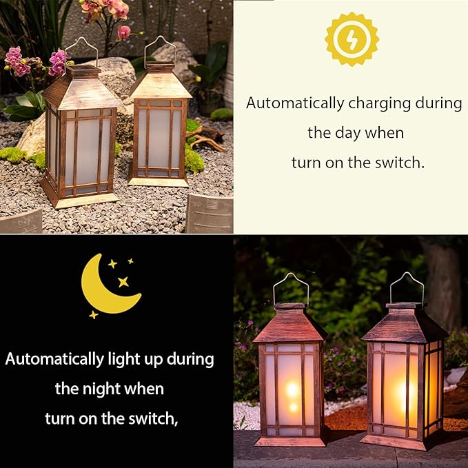 Afirst Solar Lantern Outdoor, Hanging Lights Decorative Outdoor Lighting Waterproof Umbrella Lights