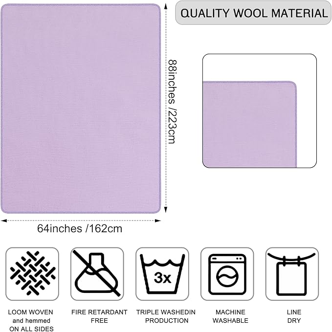 Peryiter 2 Pcs Military Wool Blanket Large 64" x 88" Camping Blanket Survival 3.3 Lbs Each Thick