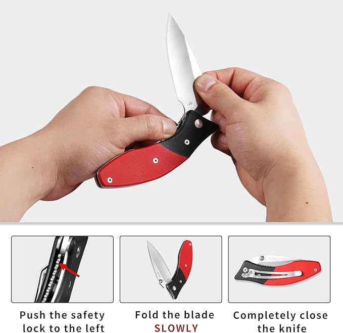 Vickay Pocket Knife, Folding Knife with Clip, EDC Knife for Men & Women, 3in 8Cr13MoV Stainless