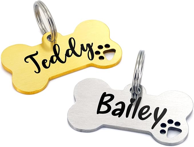 Ultra Joys Dog Tags Personalized for Pets - Hollow Paw Custom Pet ID Tag - Engraved Dog Tag for