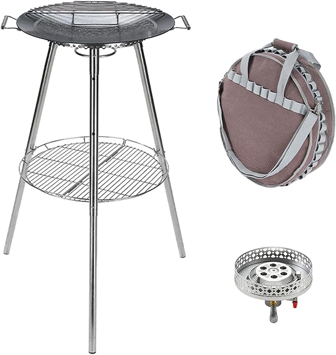 CAMPINGMOON 18 inches BBQ Griddle with EN417 Lindal valve Standard Canister Top Camping Gas Stove