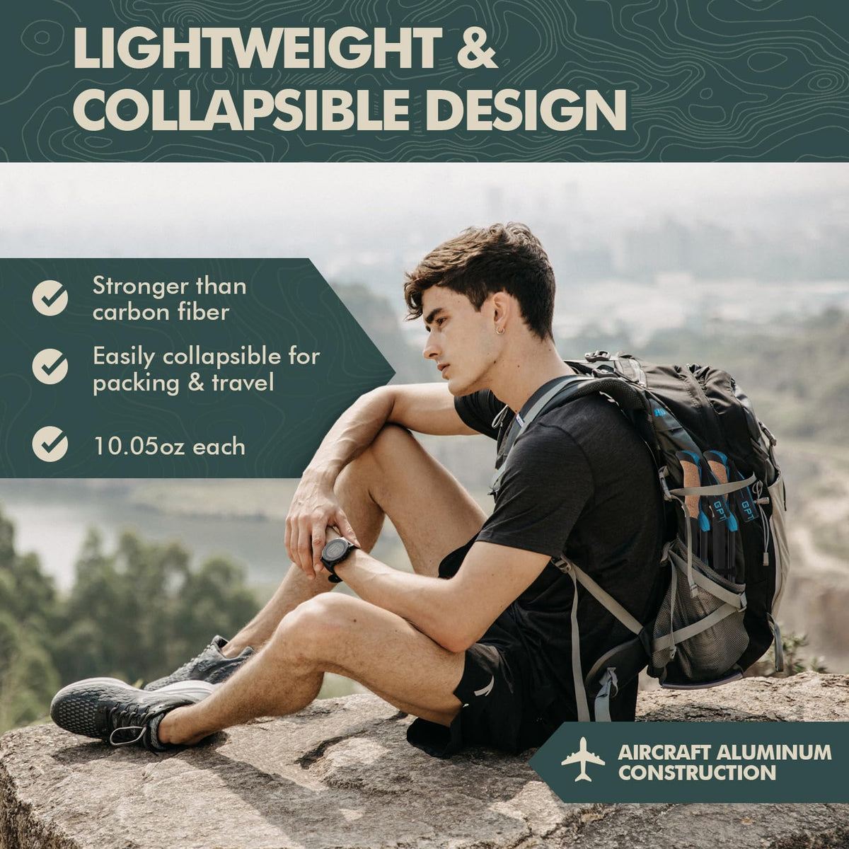 GPTCAMP Trekking Poles - Collapsible - product view 4