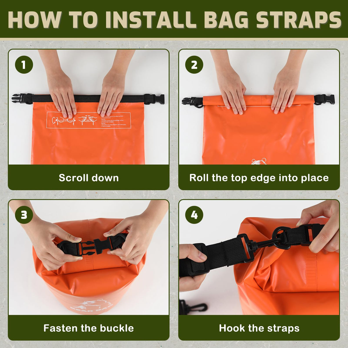 10L Bear Bags for Food Backpacking, Waterproof Bear Bag Hanging Kit, Orange