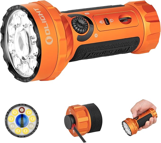 OLIGHT Marauder Mini 7,000 Lumens Bright Flashlight with 600 Meters Beam Distance, Powerful RGB