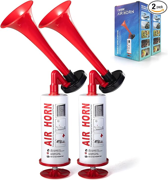 FARBIN Marine and Sports Pump Air Horn, Loud Sound Handheld Signal Boat Horn, Personal Safety Horn