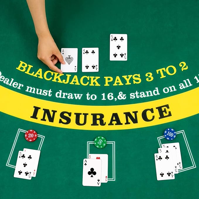 Aoriher Blackjack Game Combo Set, Include Blackjack Layout Felt,Shoe 6 Deck Automatic Card Shuffler
