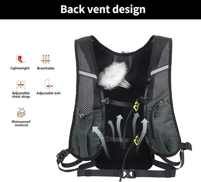 15L Small Hiking Backpack Lightweight Hydration Backpack for Men Women, Warterproof Hiking Daypack