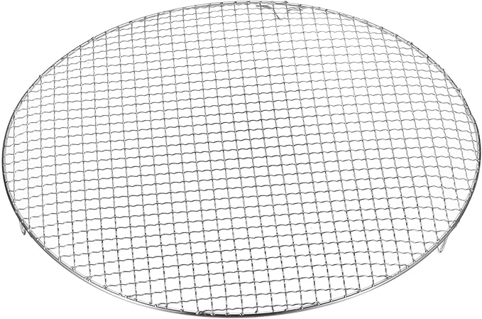 HARFINGTON Round Cooking Rack 15-inch 201 Stainless Steel Cross Wire Barbecue Grill Net with 20mm