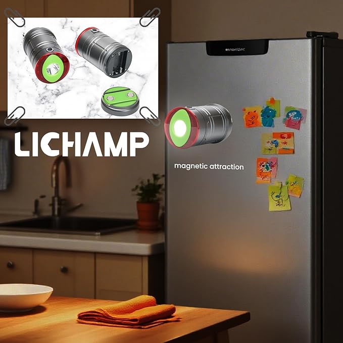 Lichamp Collapsible LED Camping Lantern, Portable Lightweight Waterproof LED Flashlight, 4 Light