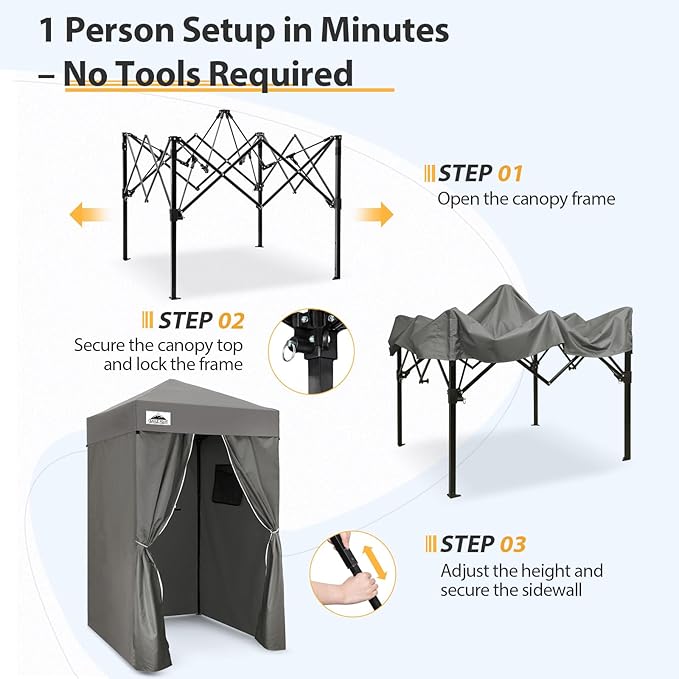 EAGLE PEAK Flex Ultra Compact 4x4 Pop-up Canopy, Sun Shelter, Changing Room, Portable Privacy