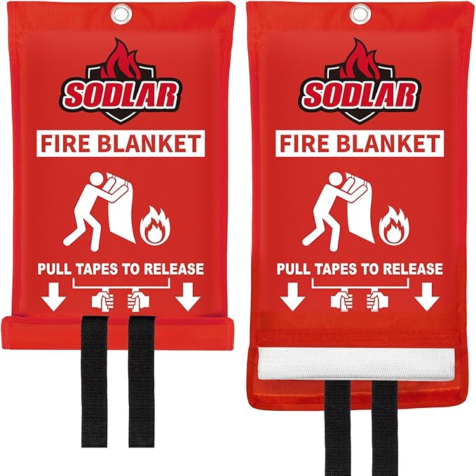 Fire Blanket Emergency for Home Kitchen - 40"x40" Fireproof Safety Protection Fiberglass Flame