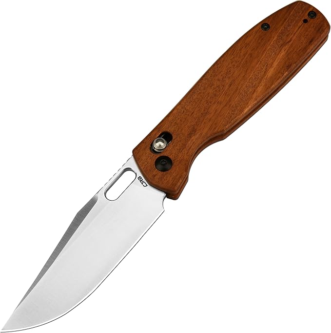 CJRB Prado Folding Pocket Knife 3.76" AR-RPM9 Sand Polish Steel Blade Rosewood Handle Crossbar Lock