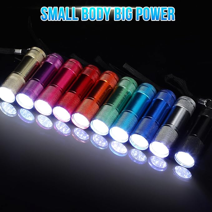 VIHOSE 100 Pcs Mini Flashlights Bulk, Bright Flashlights Set, Aluminum LED Handheld Torches for