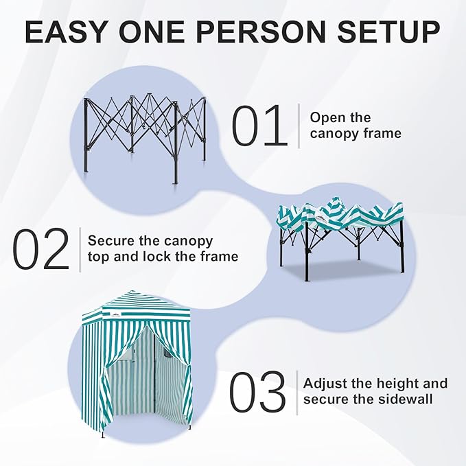 EAGLE PEAK Flex Ultra Compact 5x5 Pop-up Canopy, Sun Shelter, Changing Room, Portable Privacy Tent