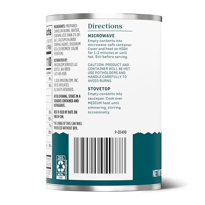 Amazon Grocery, Canned Cannellini Beans, 15.5 Oz (Previously Amazon Fresh, Packaging May Vary)