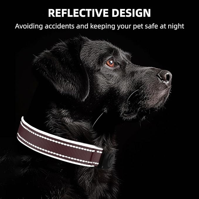 Airtag Dog Collar - 100% Waterproof Air tag Dog Collar Holder for Apple AirTag, Reflective, Soft
