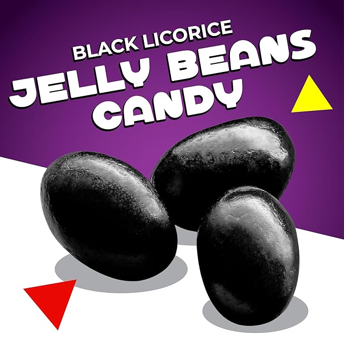 Black Licorice Jelly Beans Candy | 2 Pound Bag | Black Jelly Beans Bulk | Old Fashioned Candy for