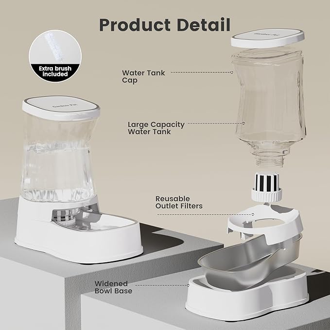 Gardner Pet Automatic Gravity Water Dispenser for Dogs, 1.0Gallon 100% BPA-Free Dog Water Bowl